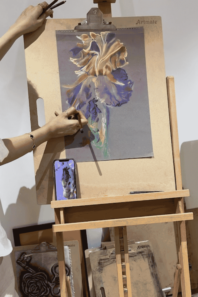 Child painting during an art workshop in Riyadh