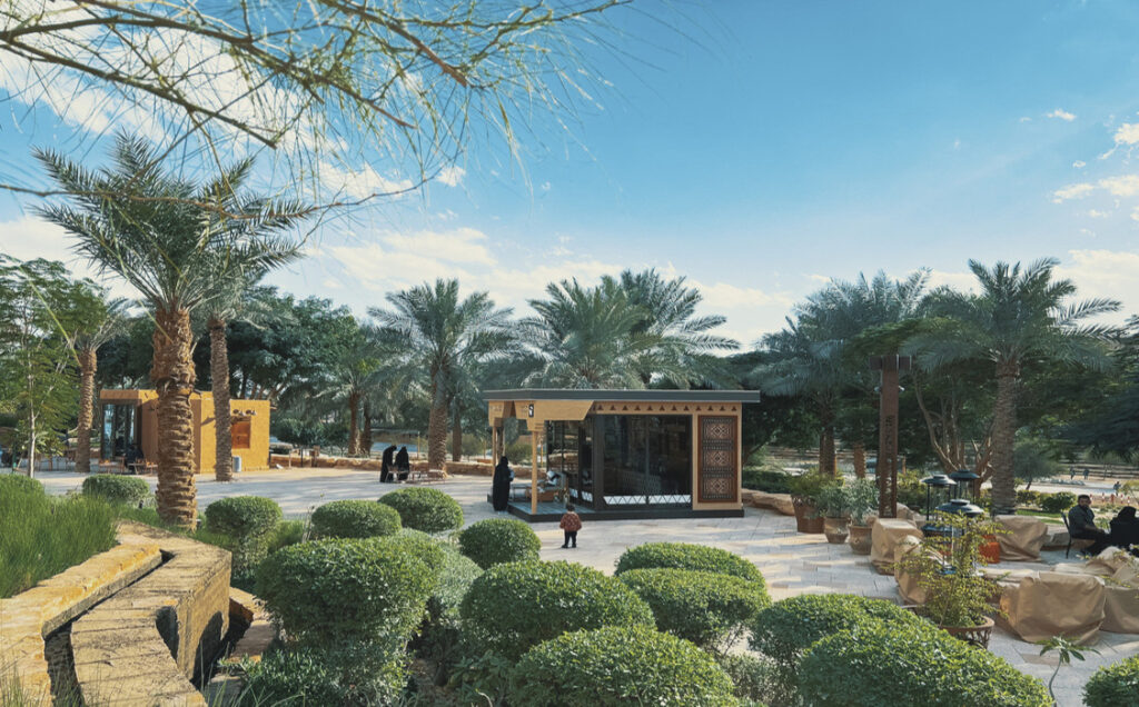 Bujairi Heritage Park in Riyadh with gardens and family-friendly outdoor spaces