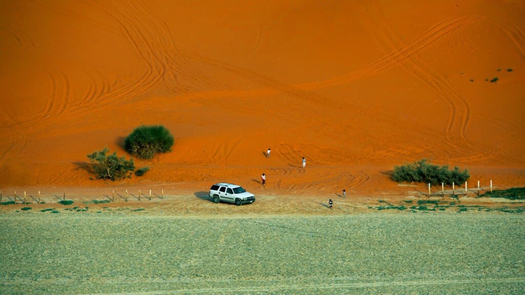 Al Kharrarah National Park near Riyadh with desert landscape and greenery