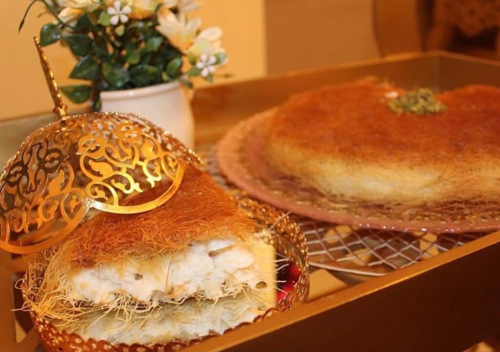 Golden Kunafa dessert shop in Riyadh serving cheese kunafa