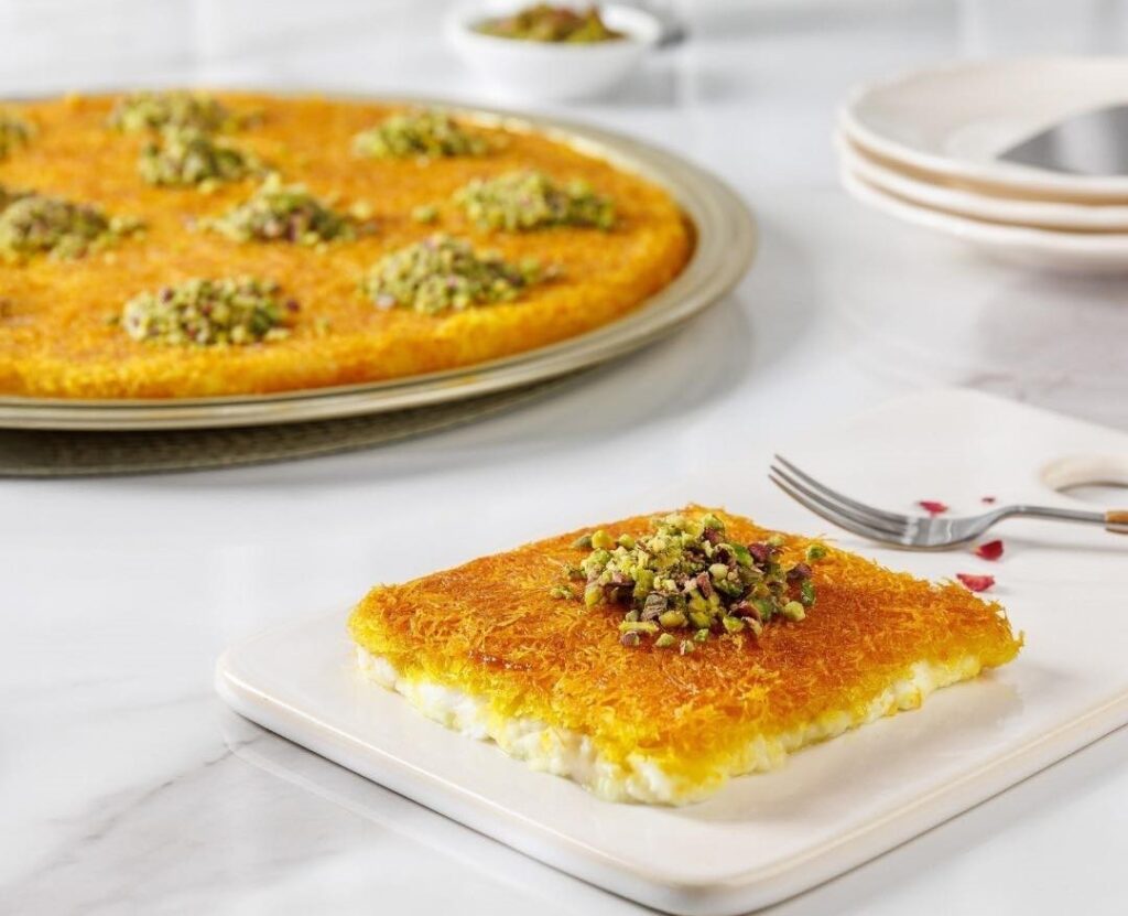 Traditional Arabic sweets and kunafa at Habibah Sweets Riyadh