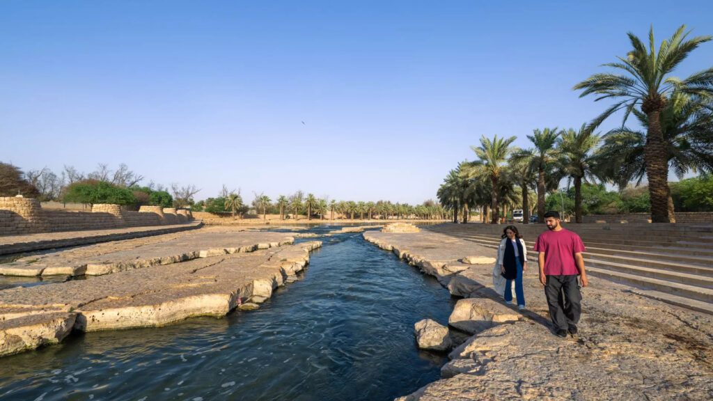 Wadi Hanifah natural park in Riyadh with walking trails and greenery