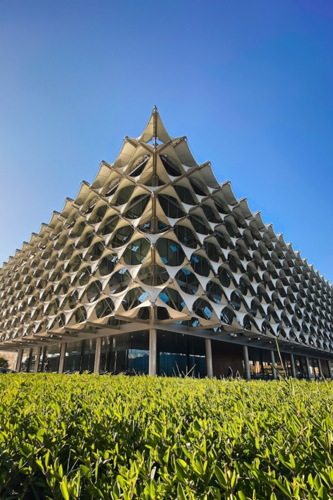 Modern architecture at King Fahad National Library in Riyadh