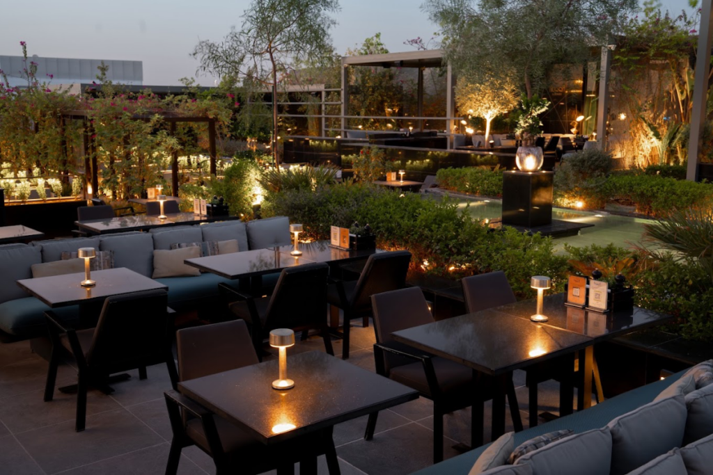 Rooftop dining at HuQQa Riyadh