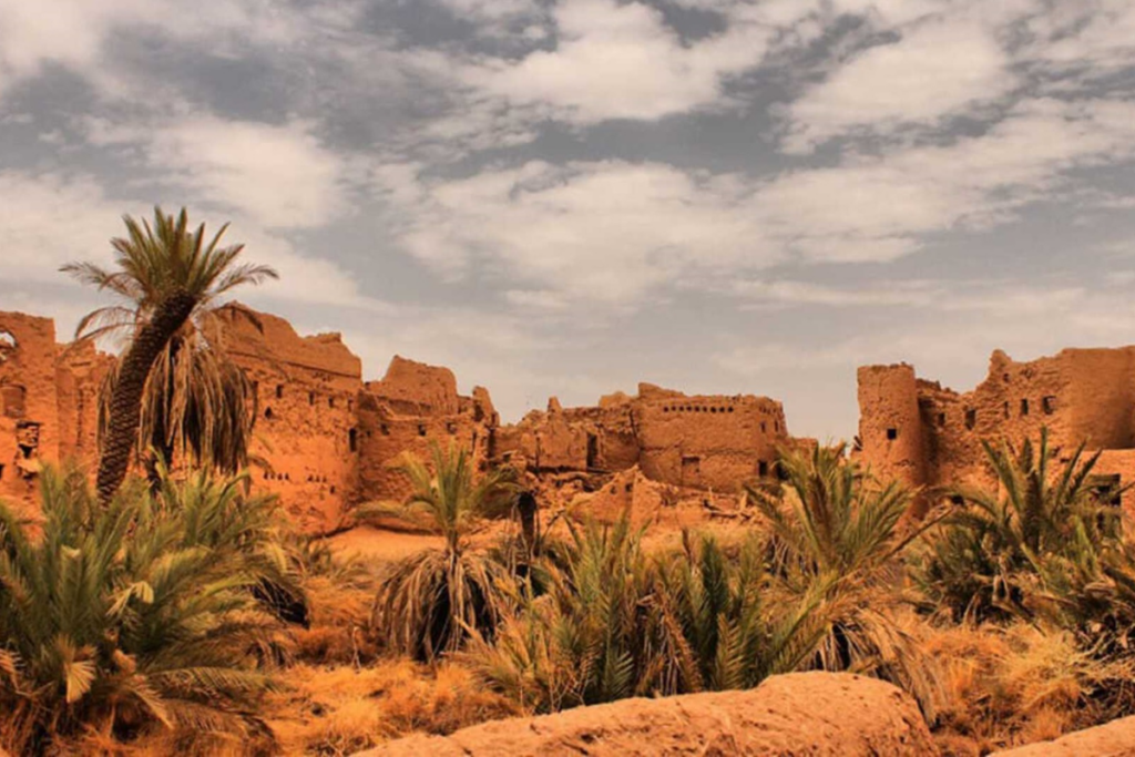 Historic Ushaiqer village surrounded by rocky landscapes near Riyadh