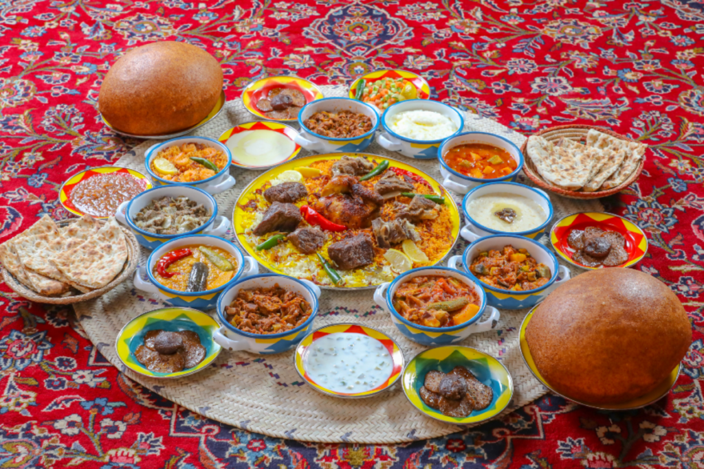 Traditional lamb kabsa at Najd Village Riyadh