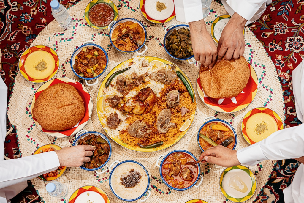 Traditional Saudi family meal in Riyadh