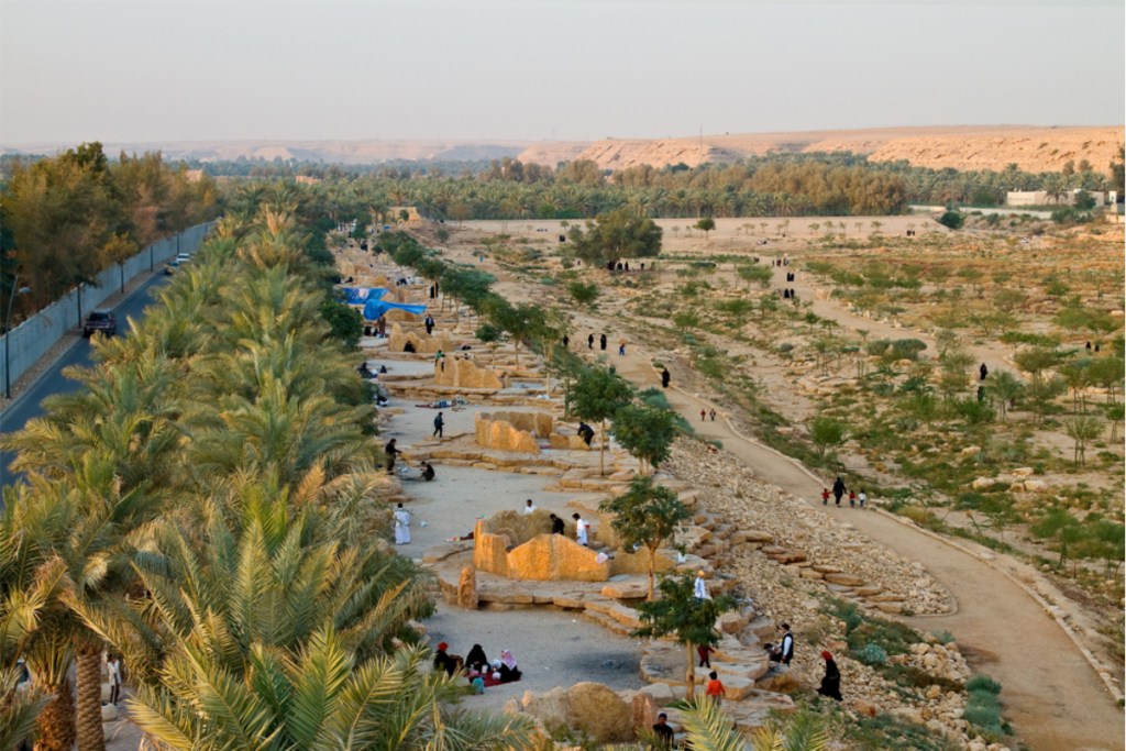 Panoramic view of Wadi Hanifah from Diriyah