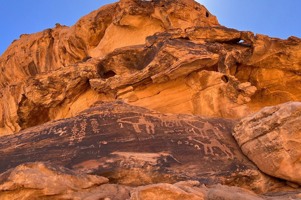 Jubbah rock art UNESCO site near Hail Saudi Arabia