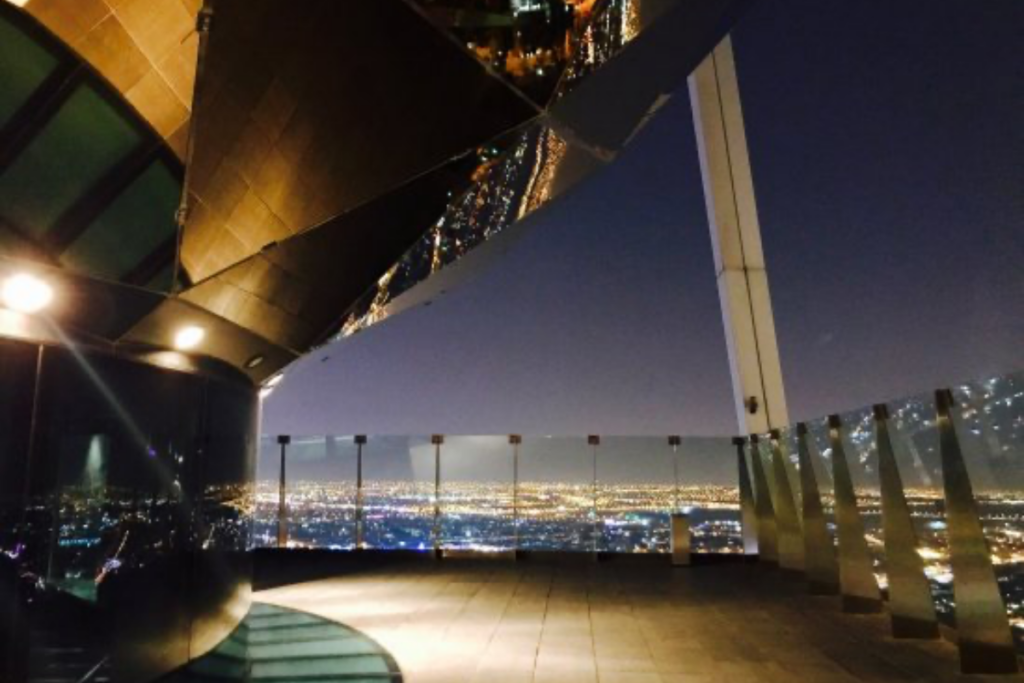 The Globe restaurant panoramic skyline view in Riyadh