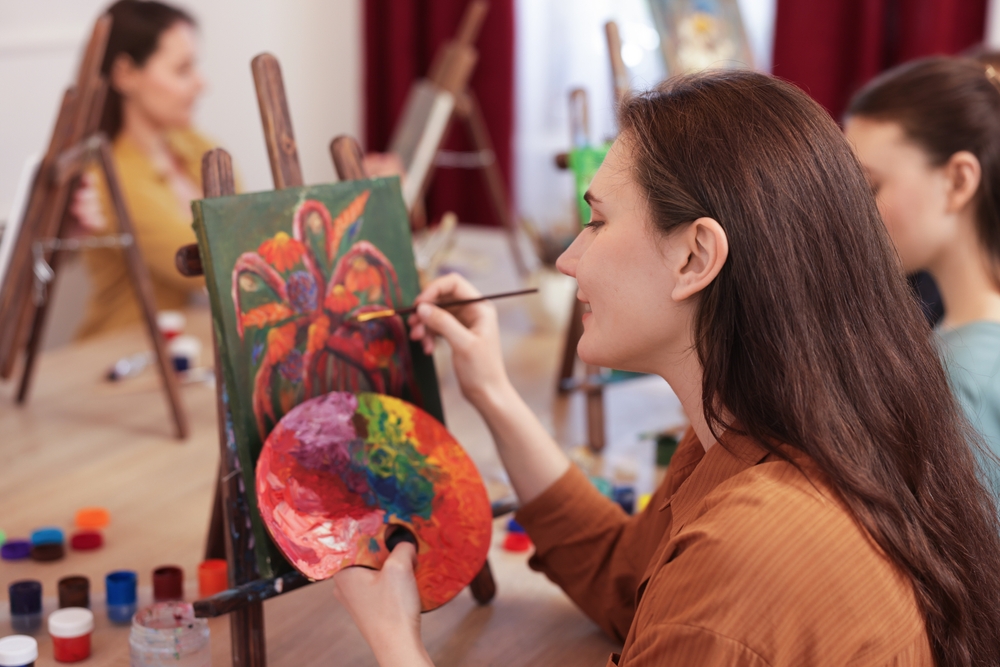 Women attending a creative workshop in Riyadh