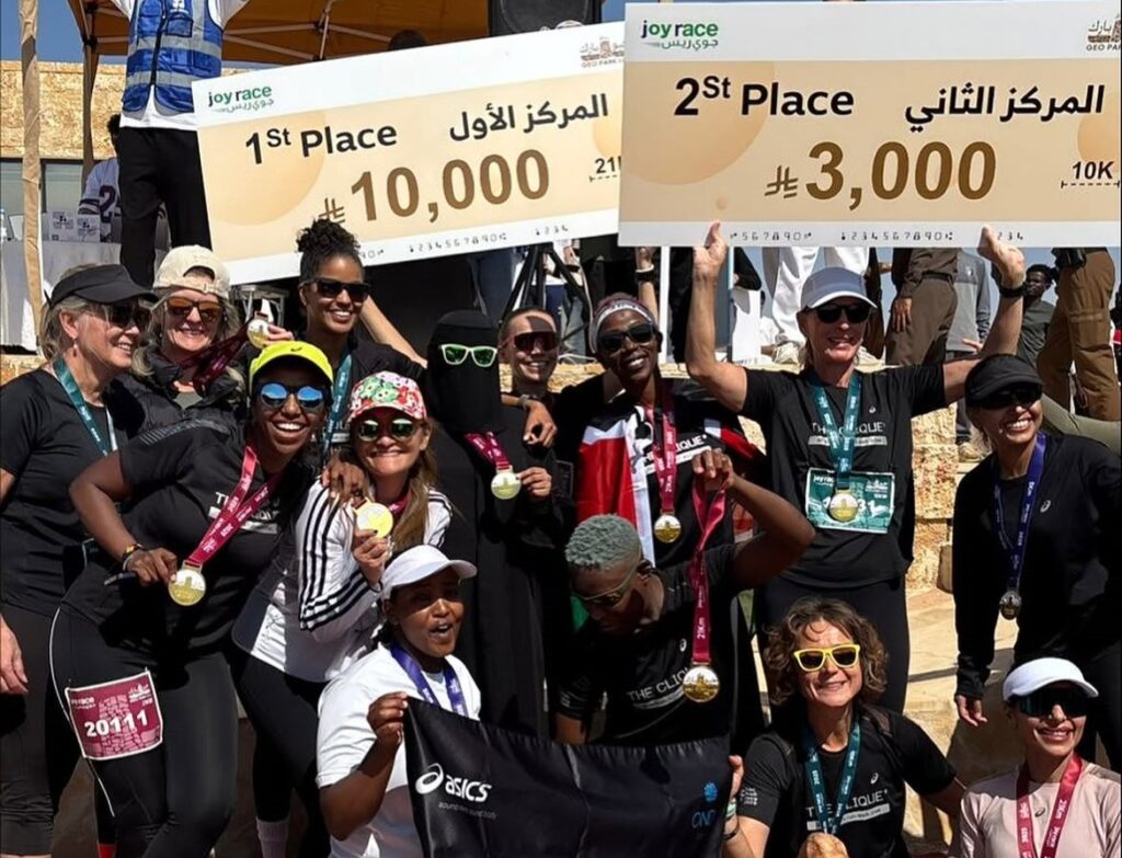 Women running together in Riyadh